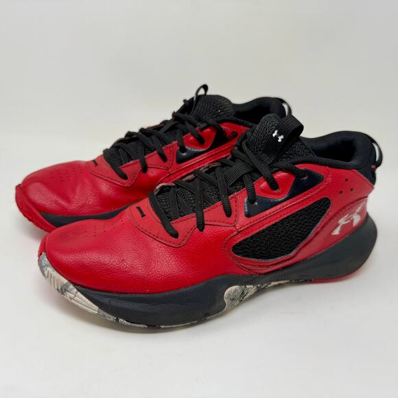 Under Armour UA Lockdown 6 Basketball Shoes Mens11 Red Black L.4.7 - Picture 3 of 15